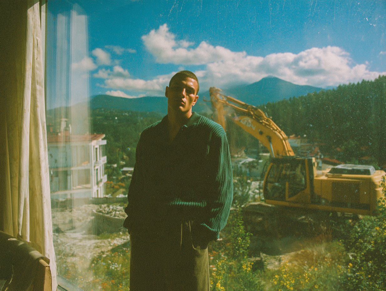 Business owner at a site with an excavator